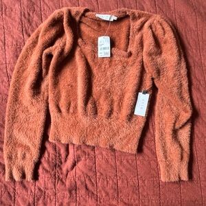 Nordstrom ASTR the Label Rust Fuzzy Sweater